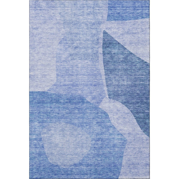 HomeRoots 10' Navy Blue & Ivory Abstract Area Rug – Washable, UV-Protected, Perfect for High-Traffic Spaces! 655282