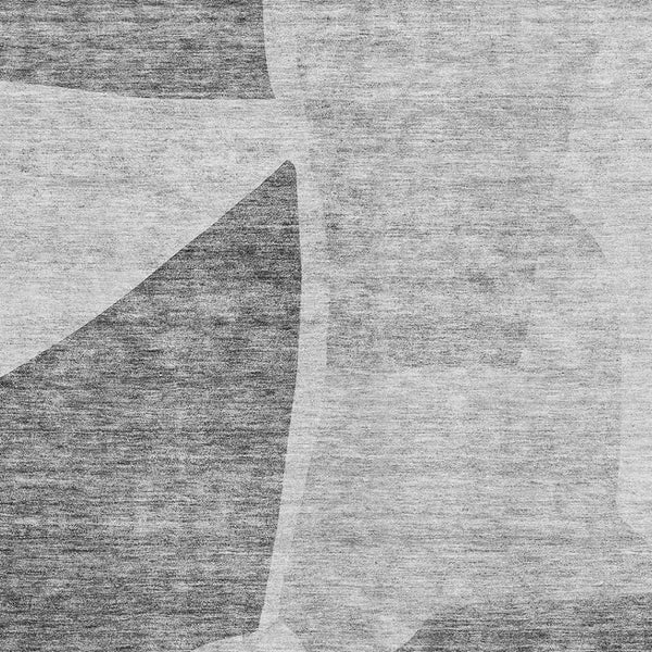 HomeRoots 8' X 10' Silver and Gray Abstract Area Rug - Washable, Stain Resistant, UV Protected for Modern Homes 655286