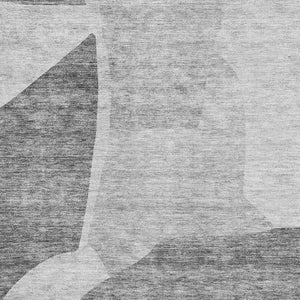 HomeRoots 10' X 14' Silver And Gray Abstract Washable Area Rug - Stylish, Durable, UV-Protected for Busy Homes 655288