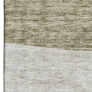 HomeRoots 8' X 10' Taupe and Ivory Abstract Area Rug - Stylish, Washable, Stain Resistant with UV Protection 655298