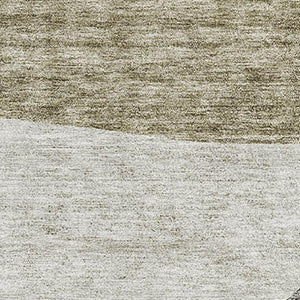 HomeRoots 10' X 14' Abstract Area Rug in Taupe & Ivory - Soft, Durable, Stain-Resistant with UV Protection! 655300