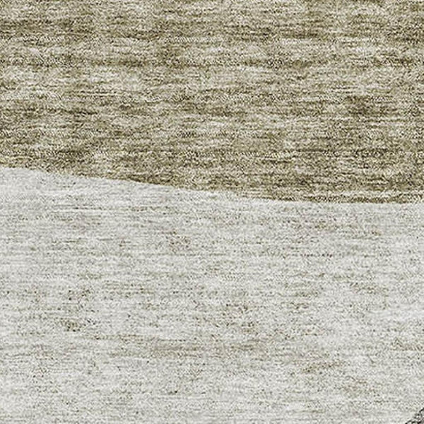 HomeRoots 10' X 14' Abstract Area Rug in Taupe & Ivory - Soft, Durable, Stain-Resistant with UV Protection! 655300
