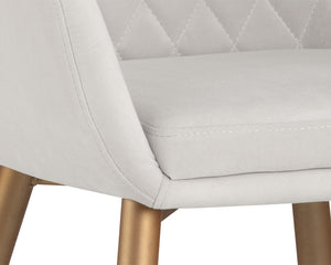 Sunpan Jayna Dining Armchair - Chic Comfort with Elegant Diamond Tufting, Perfect for Stylish Dining Spaces Champagne Gold / Antonio Linen