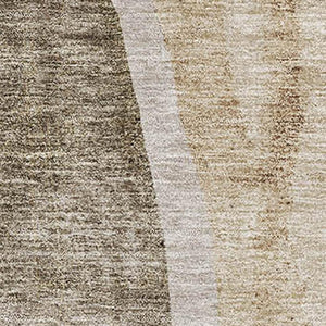 HomeRoots 9' X 12' Stylish Brown and Ivory Abstract Area Rug – Washable, Stain Resistant, UV Protected Design 655305