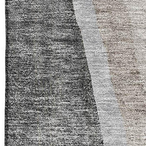 HomeRoots 5' X 8' Charcoal & Ivory Abstract Washable Area Rug - UV Protected, Stain-Resistant, Modern Design 655314