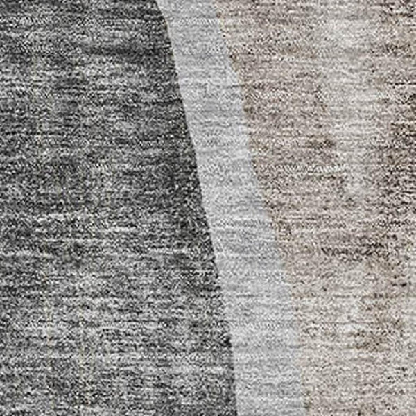 HomeRoots 9' X 12' Charcoal & Ivory Abstract Area Rug – Washable, UV Protected, Stylish & Durable for Homes 655317