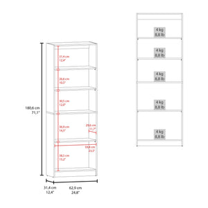 English Elm Home 2 Door Bookcase Kronos Walnut Finish with Two Open Shelves and Concealed Cabinet Storage, Versatile Organizer B070P337151
