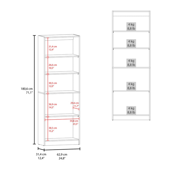 English Elm Home 2 Door Bookcase Kronos Walnut Finish with Two Open Shelves and Concealed Cabinet Storage, Versatile Organizer B070P337151