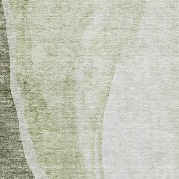 HomeRoots 5' X 8' Olive Green & Ivory Abstract Area Rug - Stylish, Washable, UV-Protected for Modern Homes 655326