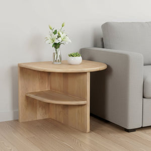 HomeRoots 22" Solid Mango Wood Block End Table with Shelf - Stylish, Rustic, and Ready to Use for Any Room 655329