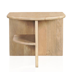 HomeRoots 22" Solid Mango Wood Block End Table with Shelf - Stylish, Rustic, and Ready to Use for Any Room 655329