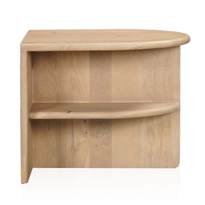 HomeRoots 22" Solid Mango Wood Block End Table with Shelf - Stylish, Rustic, and Ready to Use for Any Room 655329