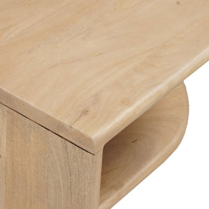 HomeRoots 22" Solid Mango Wood Block End Table with Shelf - Stylish, Rustic, and Ready to Use for Any Room 655329