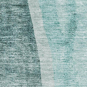 HomeRoots 9' X 12' Teal and Ivory Abstract Area Rug – Durable, Washable, UV-Protected for Family Spaces 655336