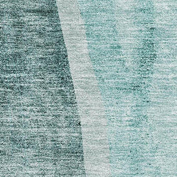 HomeRoots 9' X 12' Teal and Ivory Abstract Area Rug – Durable, Washable, UV-Protected for Family Spaces 655336