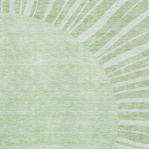 HomeRoots 5' X 8' Artichoke Green Abstract Area Rug - Washable, UV Protected, Durable, Stylish for Any Space 655345