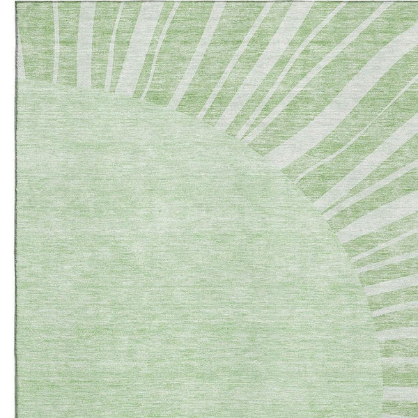 HomeRoots 9' X 12' Artichoke Green Abstract Area Rug - Washable, Stain-Resistant, UV Protected for Modern Homes 655348