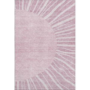 HomeRoots 8' X 10' Blush And Ivory Abstract Area Rug – Washable, Stain-Resistant, UV Protected for Modern Homes 655359