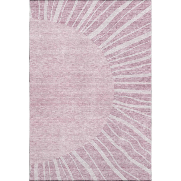 HomeRoots 8' X 10' Blush And Ivory Abstract Area Rug – Washable, Stain-Resistant, UV Protected for Modern Homes 655359