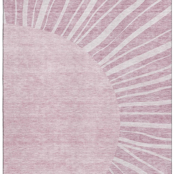 HomeRoots 10' X 14' Blush and Ivory Abstract Area Rug - Washable, UV Protected, Durable for Modern Homes 655361