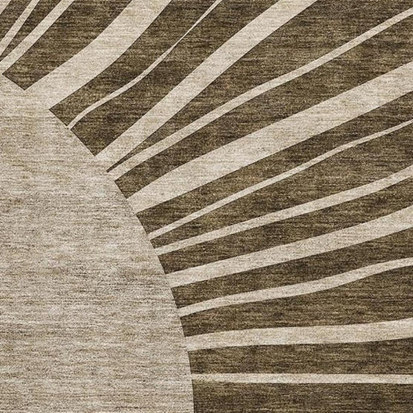 HomeRoots 8' X 10' Brown and Beige Abstract Area Rug - Washable, Stain-Resistant, UV Protected for Busy Homes 655365