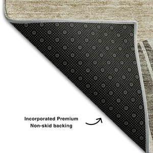 HomeRoots 8' X 10' Chocolate and Beige Abstract Area Rug - Stylish, Washable, UV-Protected for Family Homes 655377