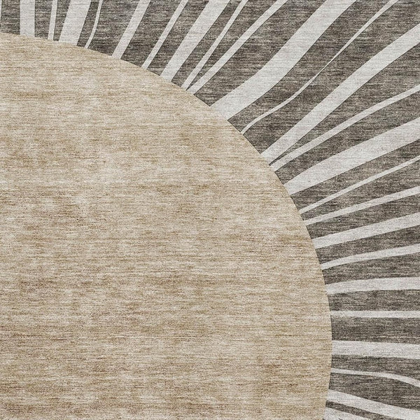 HomeRoots 8' X 10' Chocolate and Beige Abstract Area Rug - Stylish, Washable, UV-Protected for Family Homes 655377