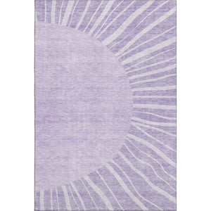 HomeRoots 10' X 14' Stylish Lavender & Ivory Abstract Area Rug - Washable, UV Protected, Non-Slip, Durable Design 655391