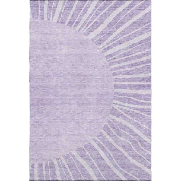 HomeRoots 10' X 14' Stylish Lavender & Ivory Abstract Area Rug - Washable, UV Protected, Non-Slip, Durable Design 655391