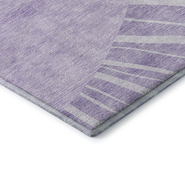 HomeRoots 10' X 14' Stylish Lavender & Ivory Abstract Area Rug - Washable, UV Protected, Non-Slip, Durable Design 655391
