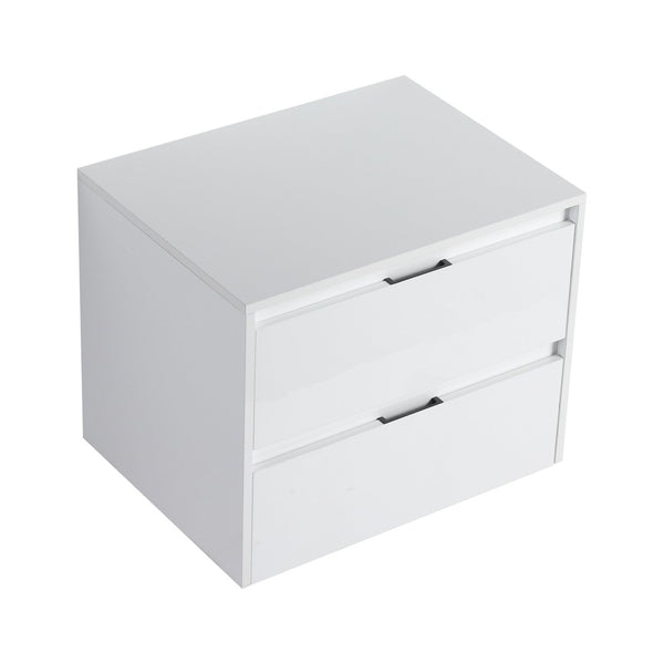 English Elm 72" Float Mount Double Sink Bathroom Vanity Glossy White Plywood Soft Close W999S00536