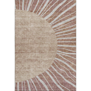 HomeRoots 9' X 12' Stylish Rust and Ivory Abstract Area Rug - Washable, UV Protected, Perfect for Active Homes! 655408