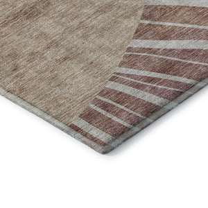 HomeRoots 9' X 12' Stylish Rust and Ivory Abstract Area Rug - Washable, UV Protected, Perfect for Active Homes! 655408