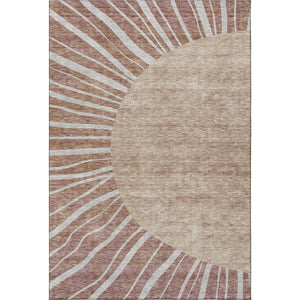 HomeRoots 9' X 12' Stylish Rust and Ivory Abstract Area Rug - Washable, UV Protected, Perfect for Active Homes! 655408