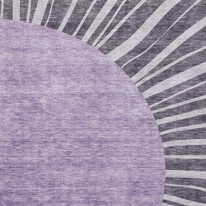 HomeRoots 5' X 8' Washable Purple and Ivory Abstract Area Rug with UV Protection for Modern Stylish Spaces 655411