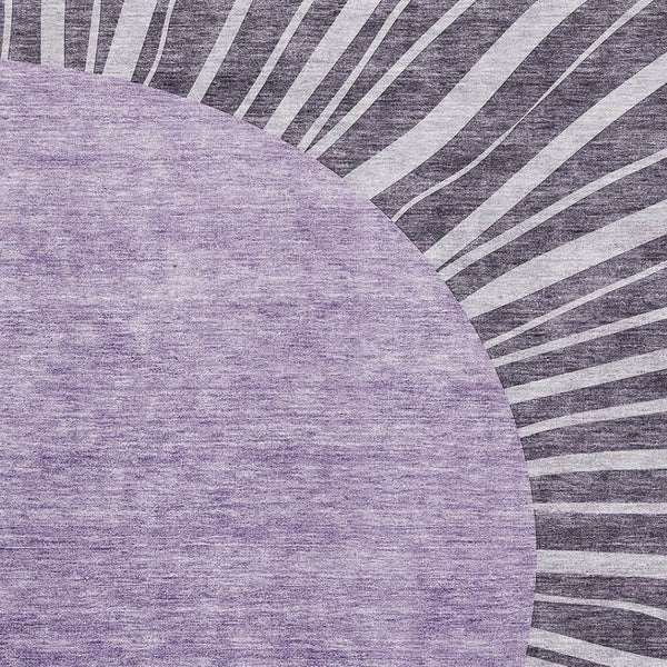 HomeRoots 5' X 8' Washable Purple and Ivory Abstract Area Rug with UV Protection for Modern Stylish Spaces 655411