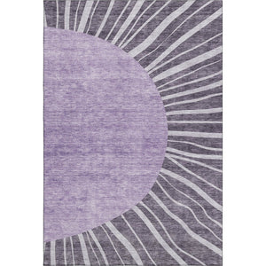 HomeRoots 9' X 12' Purple and Ivory Abstract Area Rug - Durable, Washable, UV Protected for Busy Homes & Style 655414
