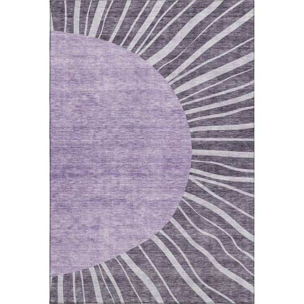 HomeRoots 9' X 12' Purple and Ivory Abstract Area Rug - Durable, Washable, UV Protected for Busy Homes & Style 655414