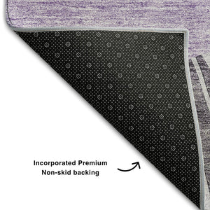 HomeRoots 9' X 12' Purple and Ivory Abstract Area Rug - Durable, Washable, UV Protected for Busy Homes & Style 655414