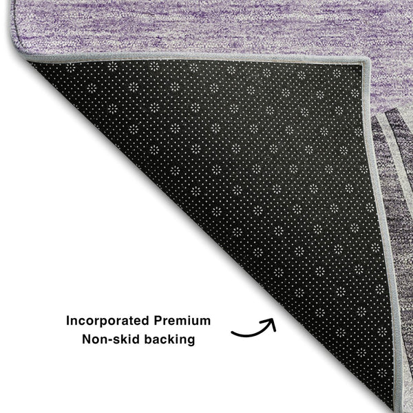 HomeRoots 9' X 12' Purple and Ivory Abstract Area Rug - Durable, Washable, UV Protected for Busy Homes & Style 655414