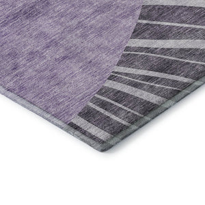 HomeRoots 9' X 12' Purple and Ivory Abstract Area Rug - Durable, Washable, UV Protected for Busy Homes & Style 655414