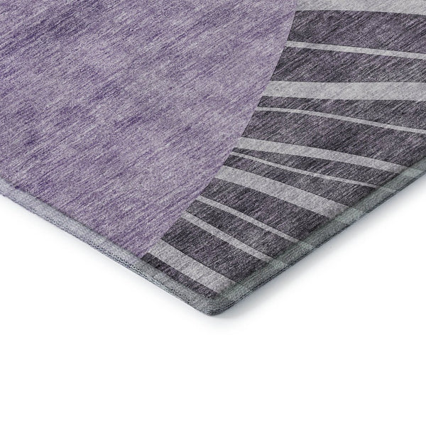 HomeRoots 9' X 12' Purple and Ivory Abstract Area Rug - Durable, Washable, UV Protected for Busy Homes & Style 655414