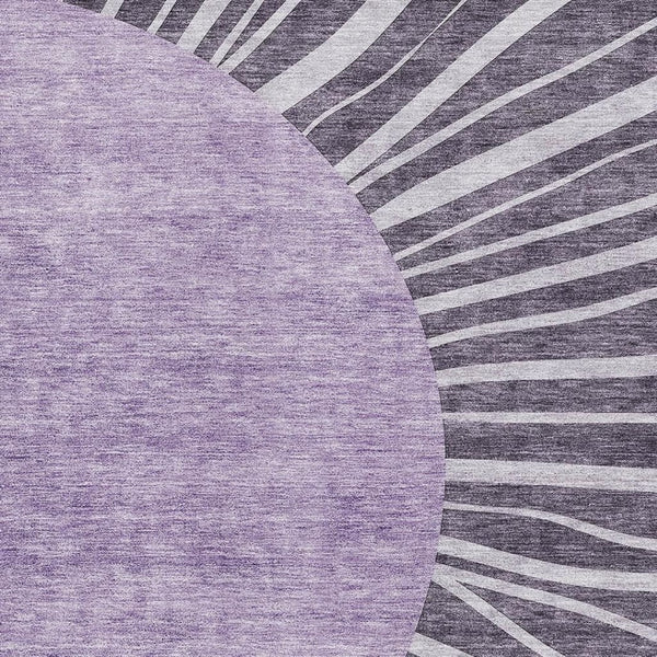 HomeRoots 9' X 12' Purple and Ivory Abstract Area Rug - Durable, Washable, UV Protected for Busy Homes & Style 655414
