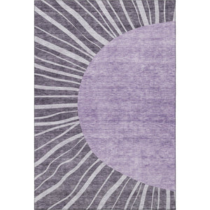 HomeRoots 9' X 12' Purple and Ivory Abstract Area Rug - Durable, Washable, UV Protected for Busy Homes & Style 655414