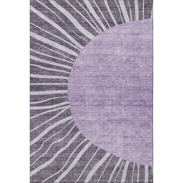 HomeRoots 9' X 12' Purple and Ivory Abstract Area Rug - Durable, Washable, UV Protected for Busy Homes & Style 655414