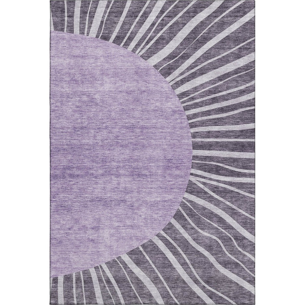 HomeRoots 10' X 14' Washable Purple & Ivory Abstract Area Rug with UV Protection – Perfect for High-Traffic Spaces 655415