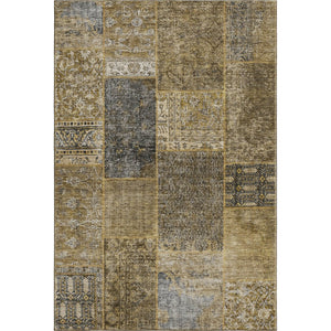 HomeRoots 9' X 12' Stylish Brown Gray Charcoal Patchwork Area Rug - Washable, Stain-Resistant, UV Protected! 655426