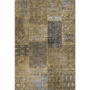 HomeRoots 10' Brown Gray Charcoal Patchwork Washable Area Rug - Durable, UV Protected, Easy-Care for Homes 655427