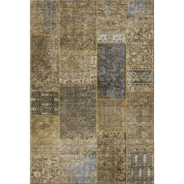 HomeRoots 10' Brown Gray Charcoal Patchwork Washable Area Rug - Durable, UV Protected, Easy-Care for Homes 655427