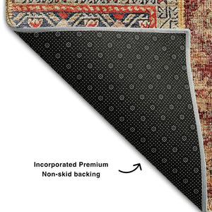 HomeRoots 5' X 8' Colorful Patchwork Area Rug with UV Protection – Durable, Stain-Resistant, Easy Care Design 655459